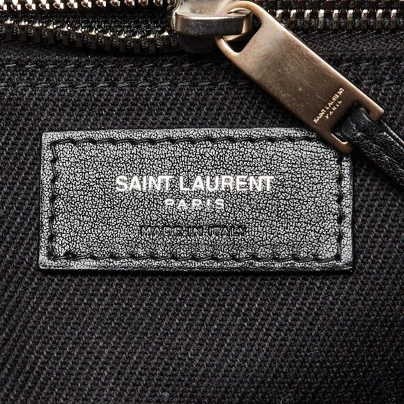 Yves Saint Laurent Black Linen And Leather Rive Gauche Tote Bag - Picture 3 of 10